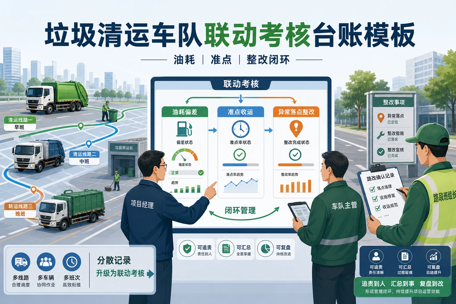 垃圾清运车队油耗准点异常联动考核台账模板（2026年版）