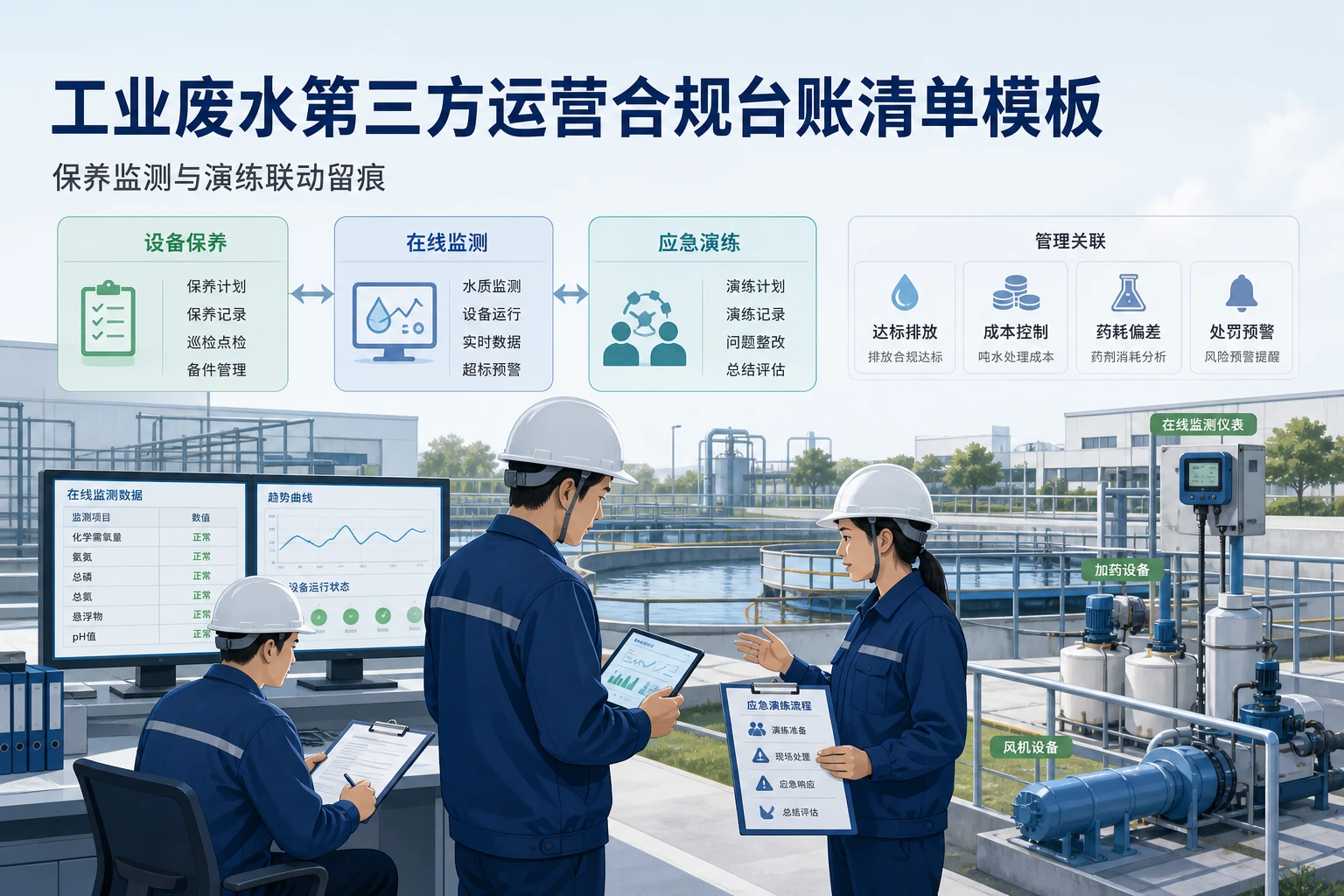 2026年工业废水第三方运营合规台账清单模板：保养监测与演练