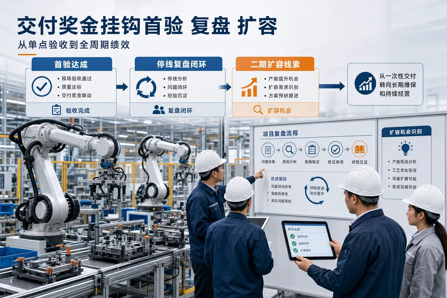 机器人产线改造交付奖金如何挂钩首验复盘与扩容
