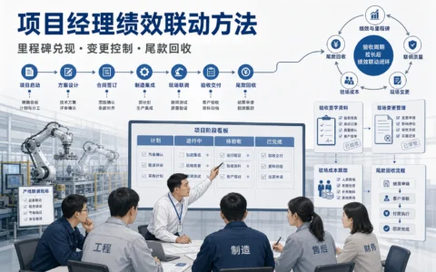 2026年非标自动化项目验收周期拉长后，项目经理绩效如何联动里程碑、变更与尾款回收