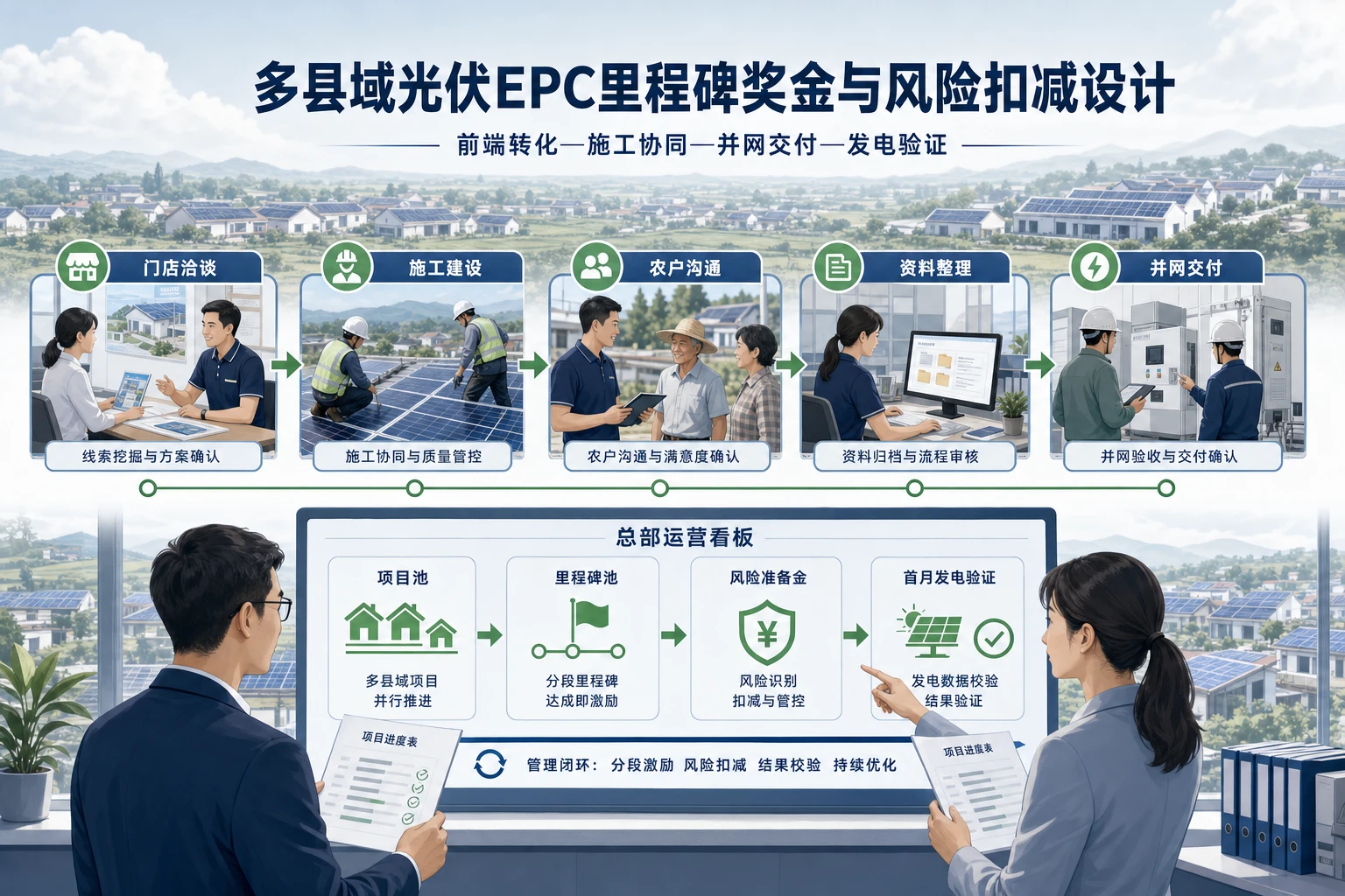 多县域光伏EPC里程碑奖金与风险扣减设计