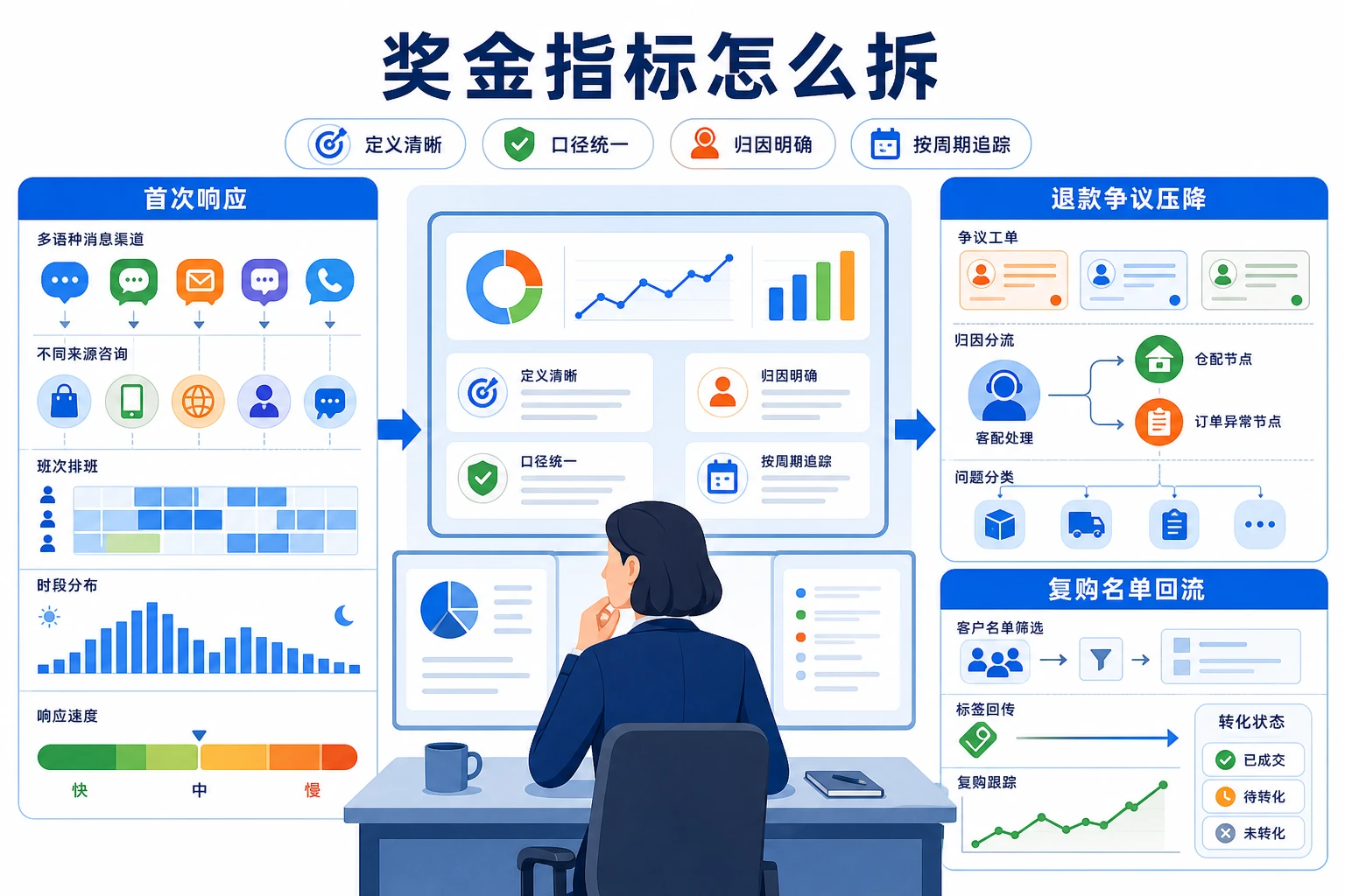 多语种客服扩编期主管奖金设计：响应、退款与复购回流