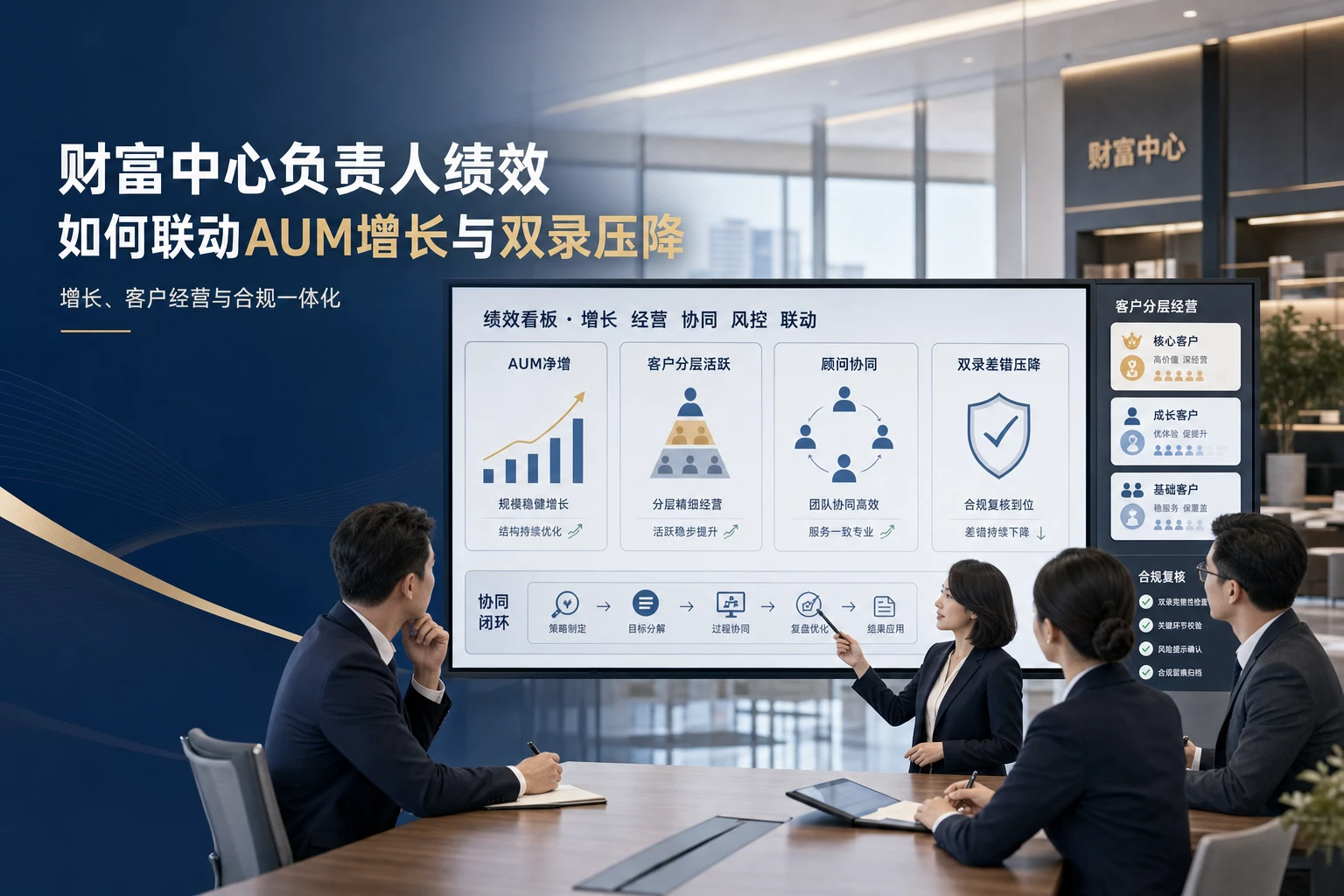 财富中心负责人绩效如何联动AUM增长与双录压降