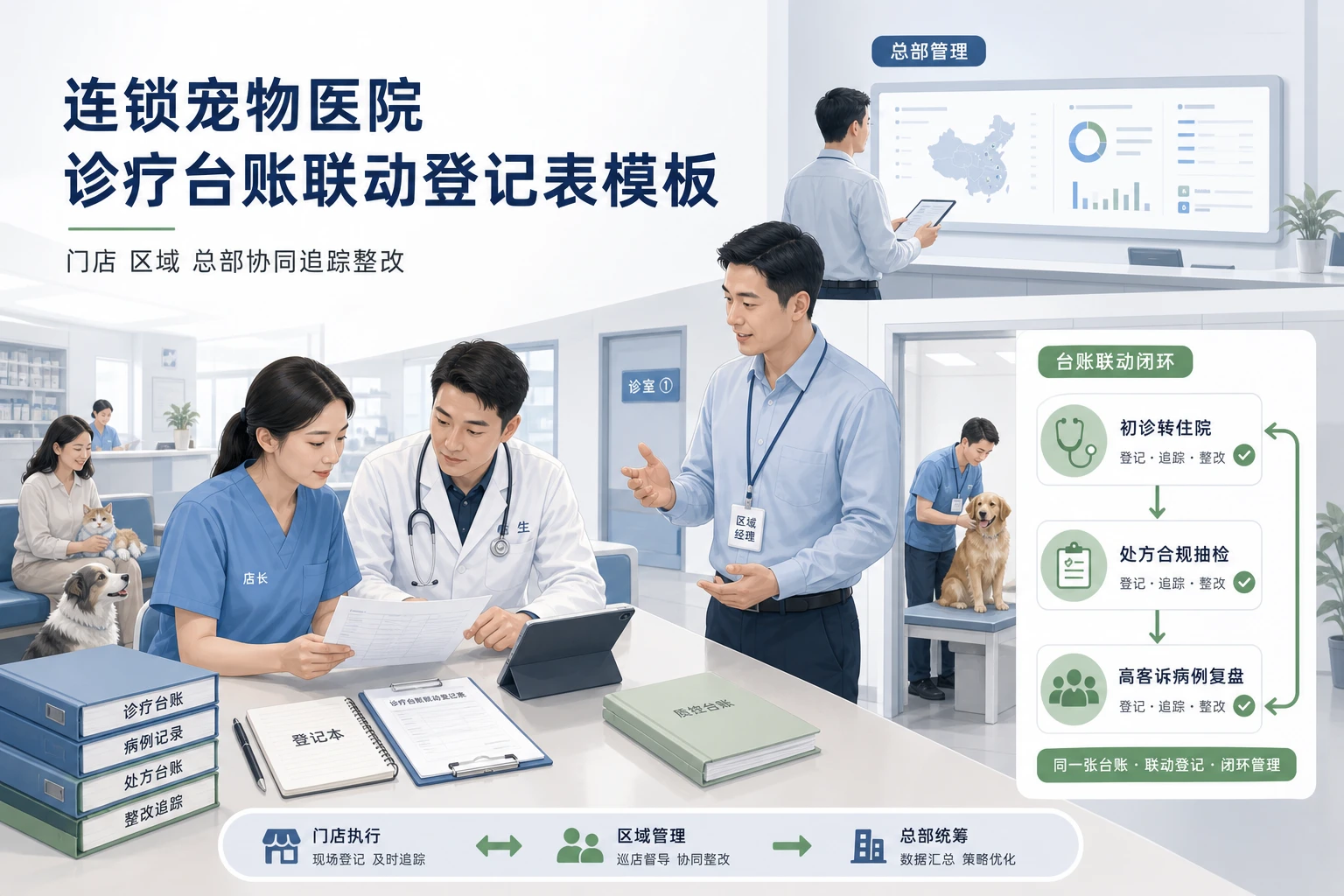 2026年连锁宠物医院诊疗台账联动登记表模板