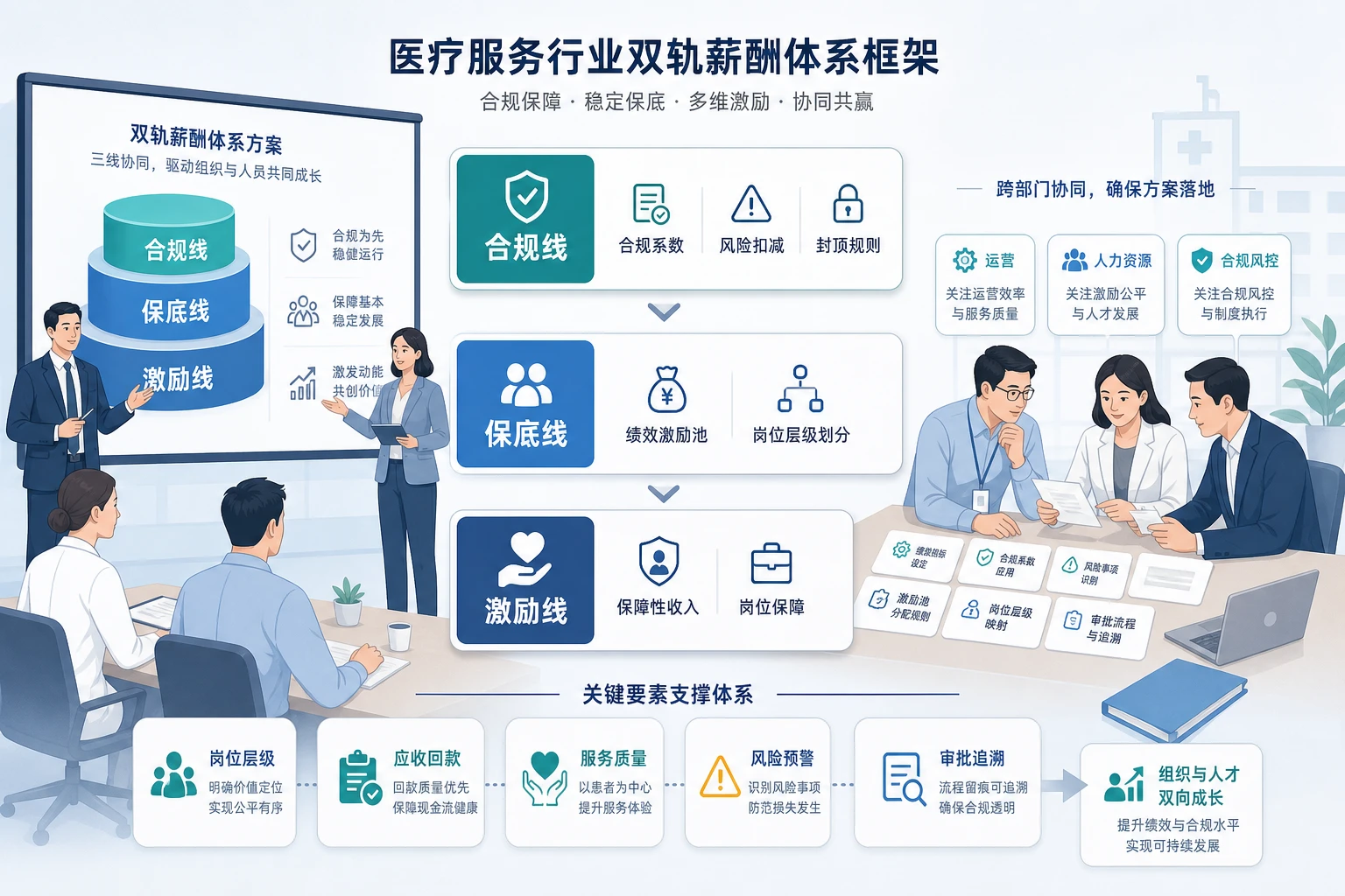 2026年医疗服务业双轨薪酬设计：合规控险与激励提效