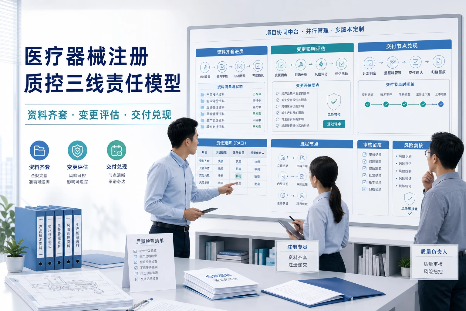 客户定制版本增多下医疗器械注册质控三线责任模型