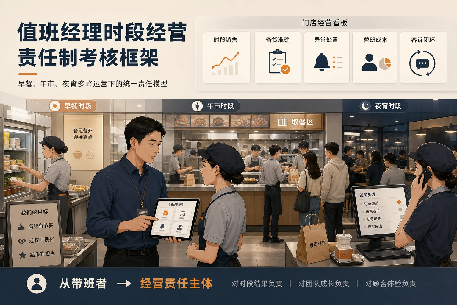 连锁餐饮值班经理时段经营责任制考核框架
