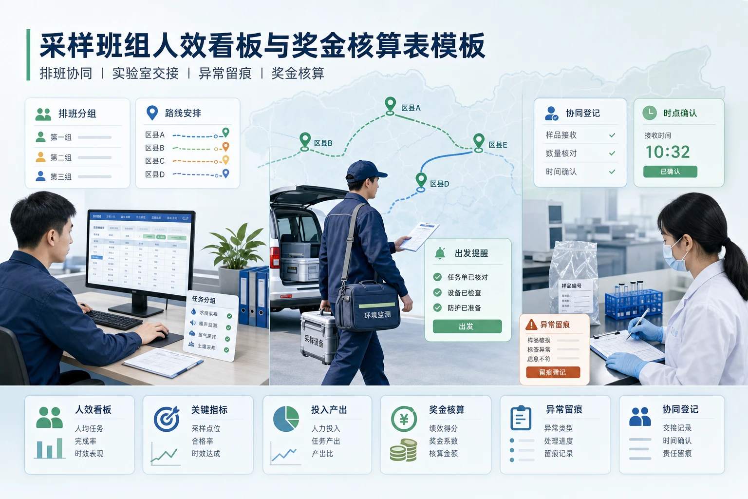 采样班组人效看板与奖金核算表模板（2026年版）