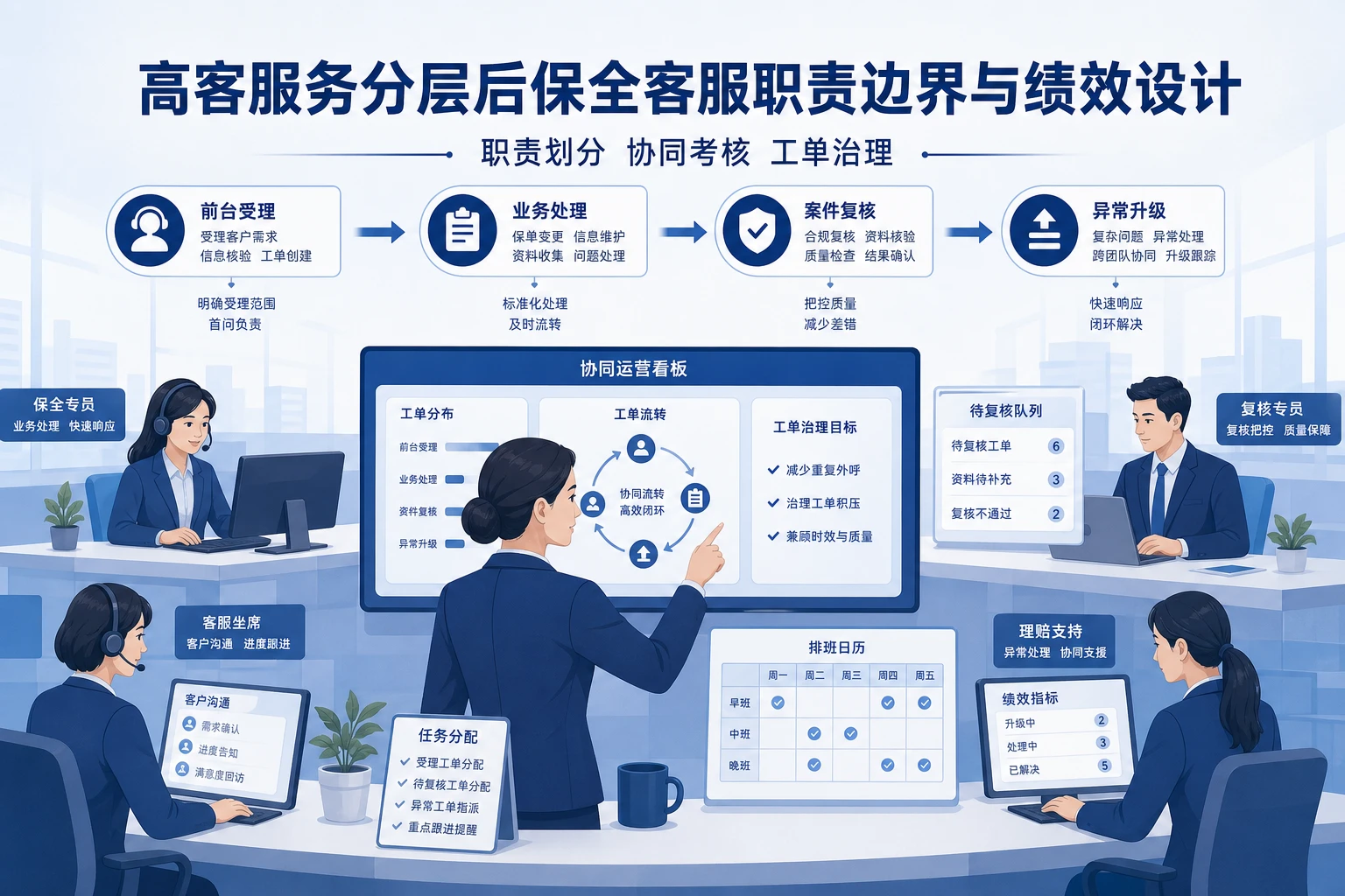 高客服务分层后保全客服职责边界与绩效设计