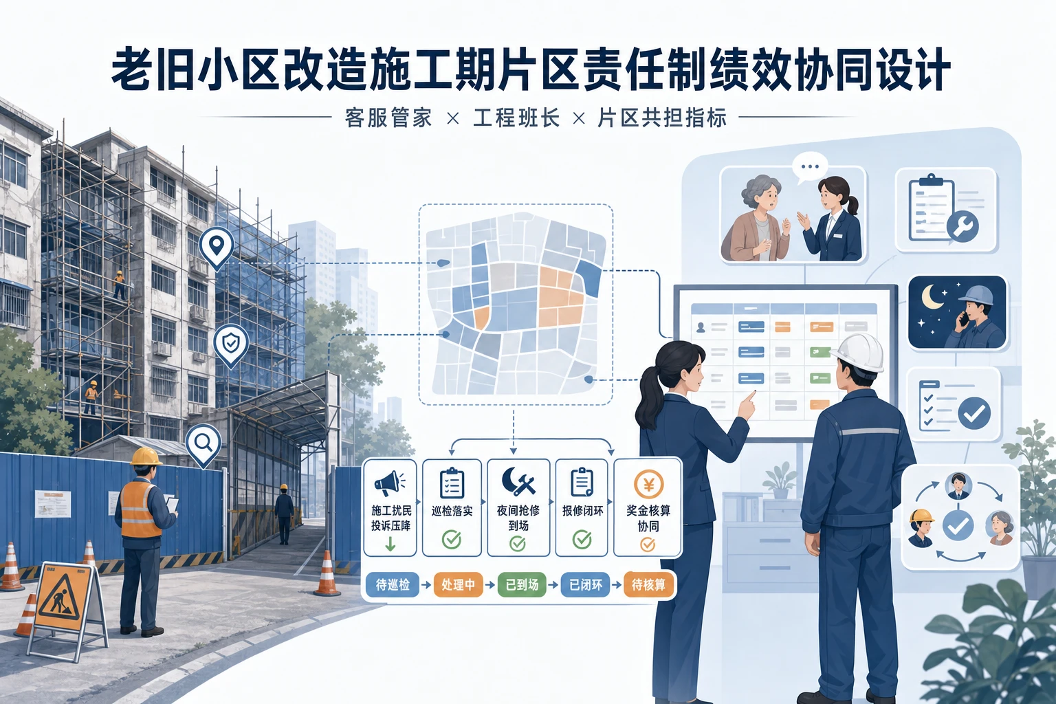 2026年老旧小区改造施工期片区责任制绩效协同设计