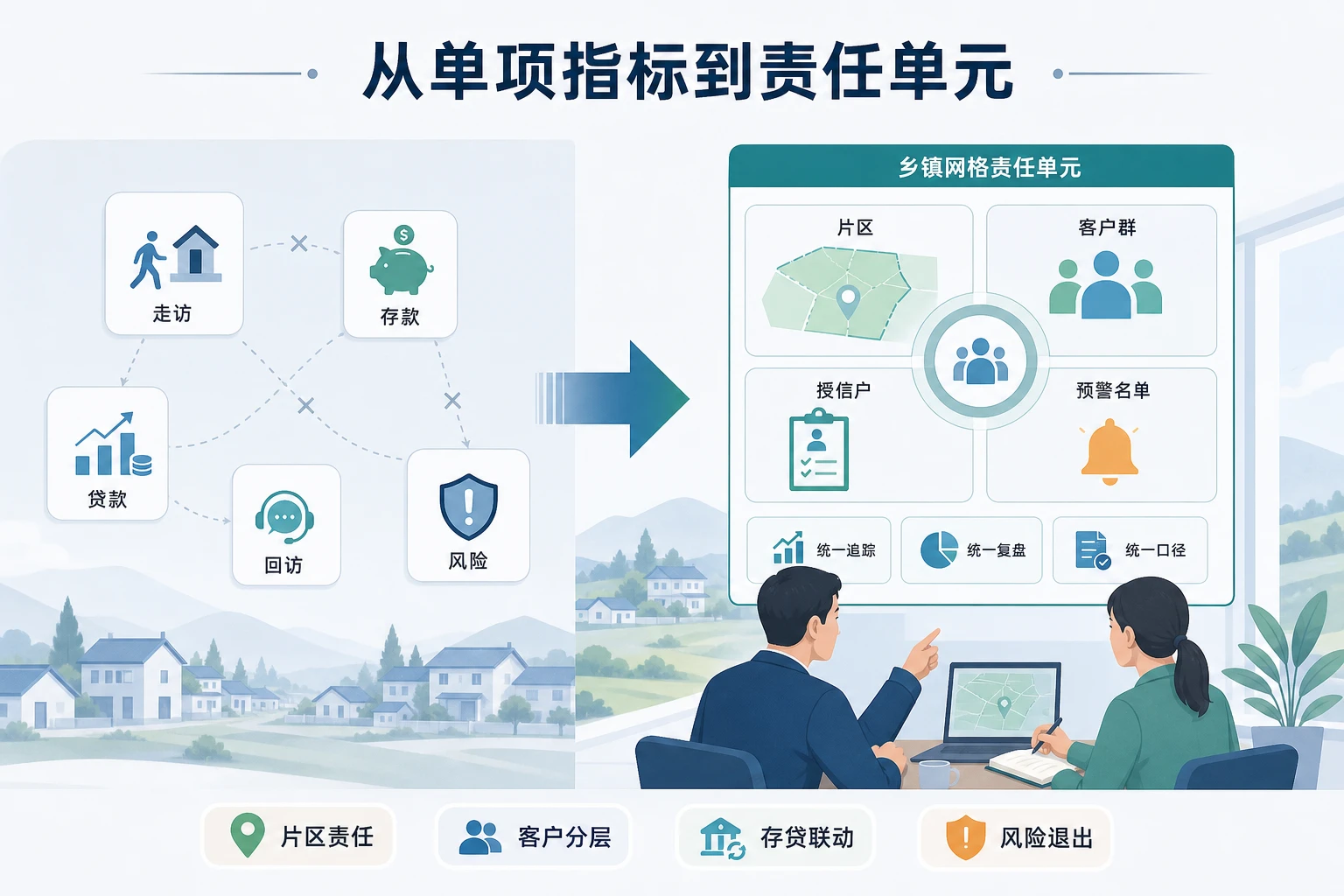 2026年乡镇网格深耕下农商行客户经理责任单元设计框架