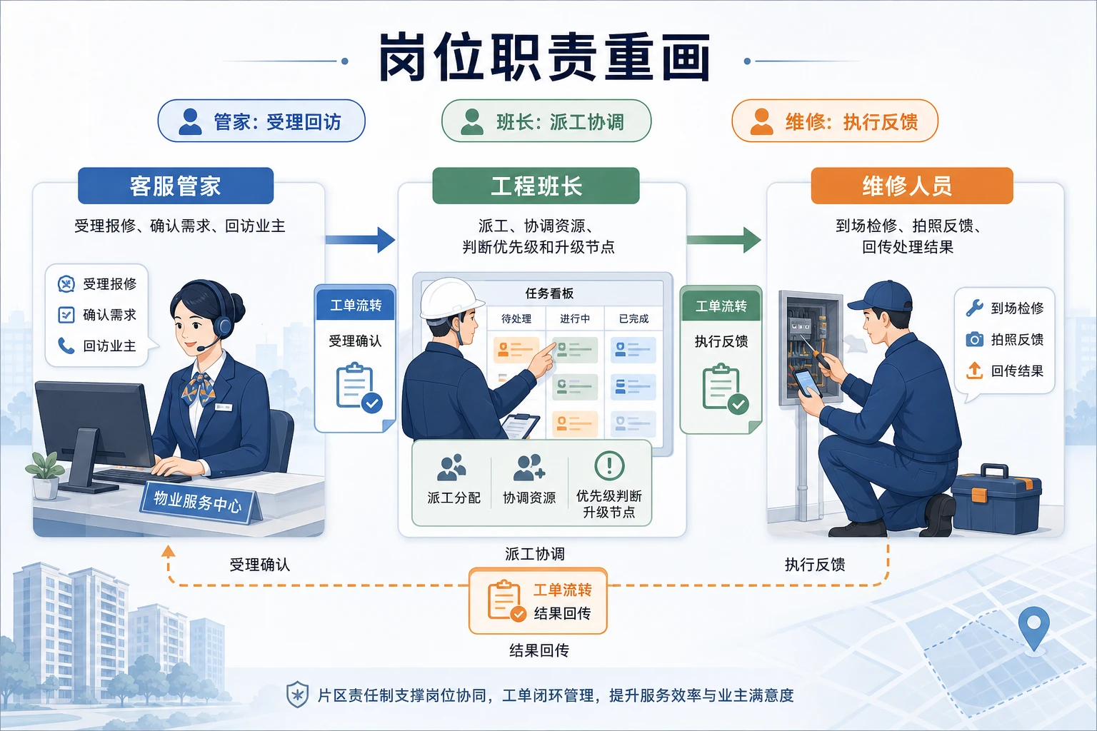 零星维修高发期管家与工程班长片区协同设计