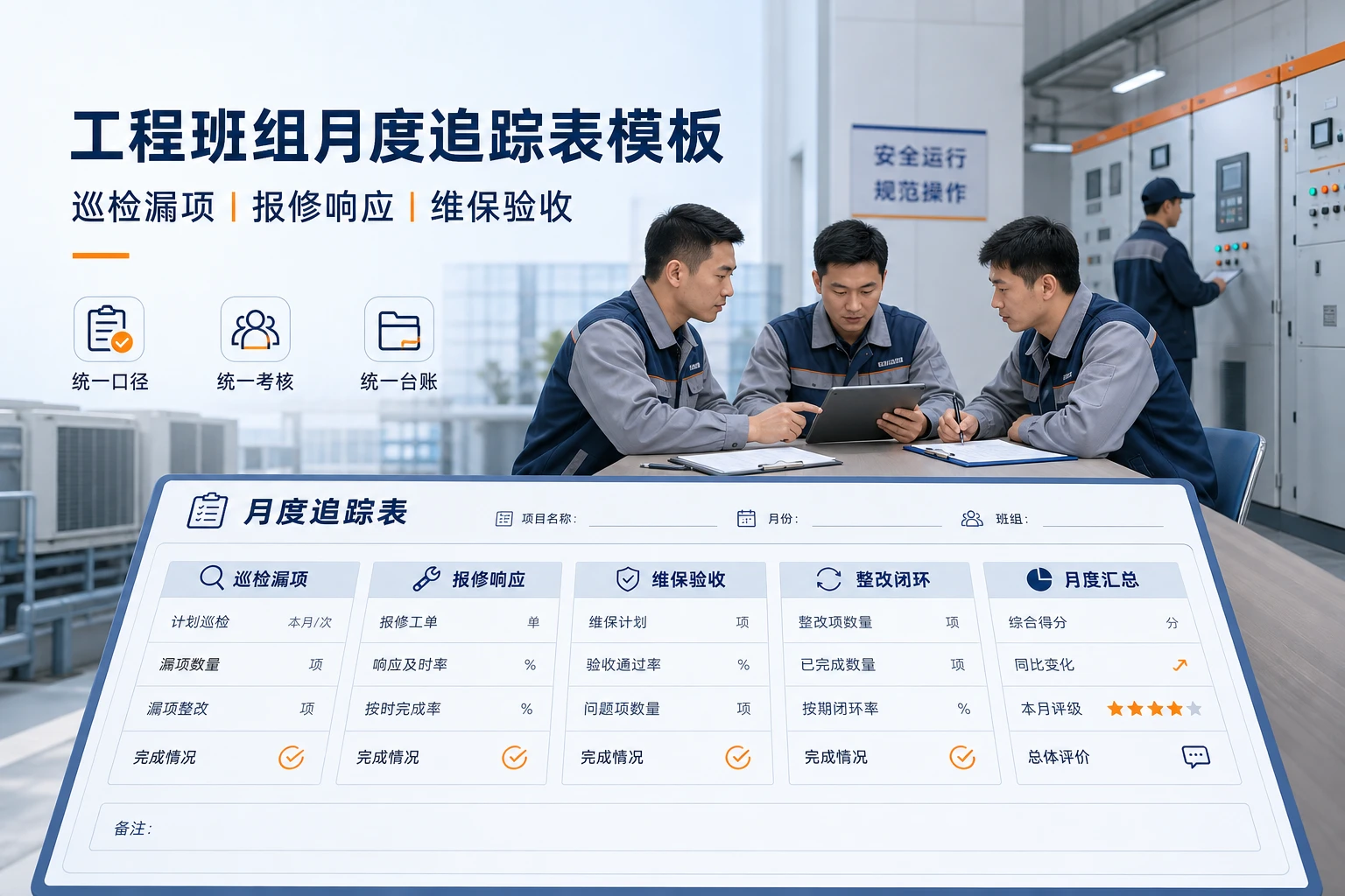 商业综合体工程值班班组月度追踪表模板（2026年版）