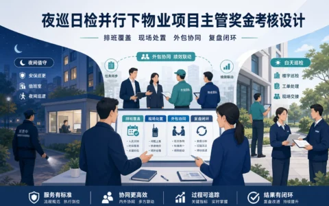 物业项目主管奖金考核怎么设计：夜巡日检并行下的班组长响应质量机制