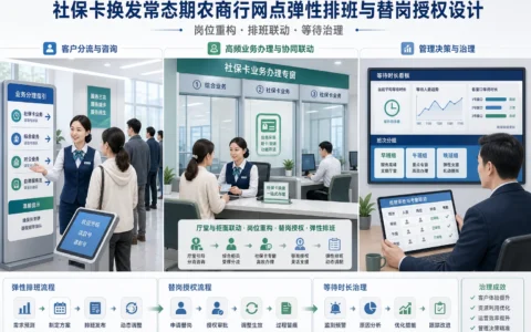 农商行网点弹性排班怎么做：社保卡换发常态期岗位重构、替岗授权与等待时长治理