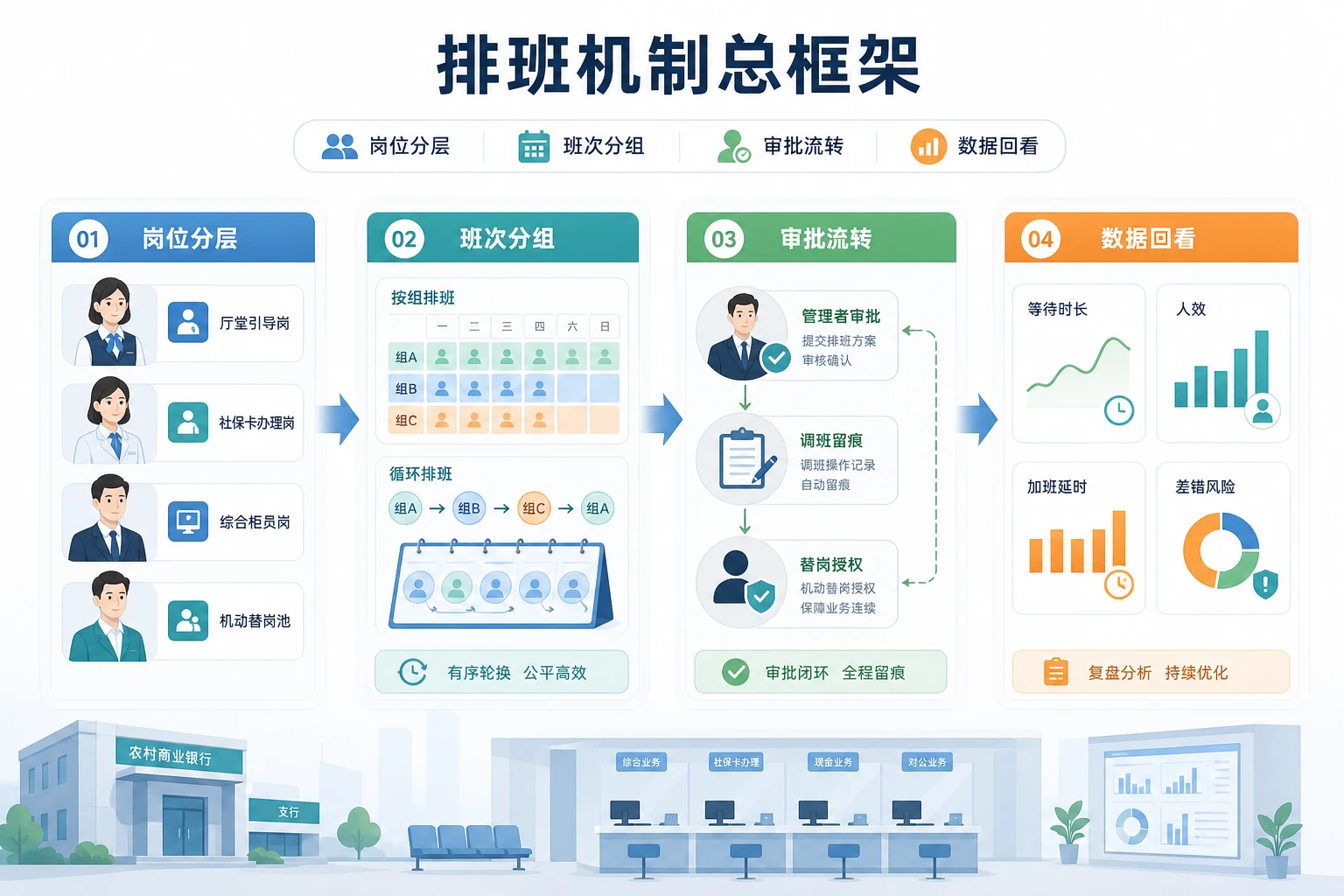 社保卡换发常态期农商行网点弹性排班与替岗授权设计