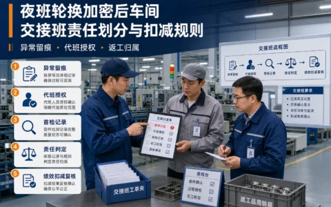 2026年夜班轮换加密下的车间交接班管理：责任划分、代班授权与返工扣减规则