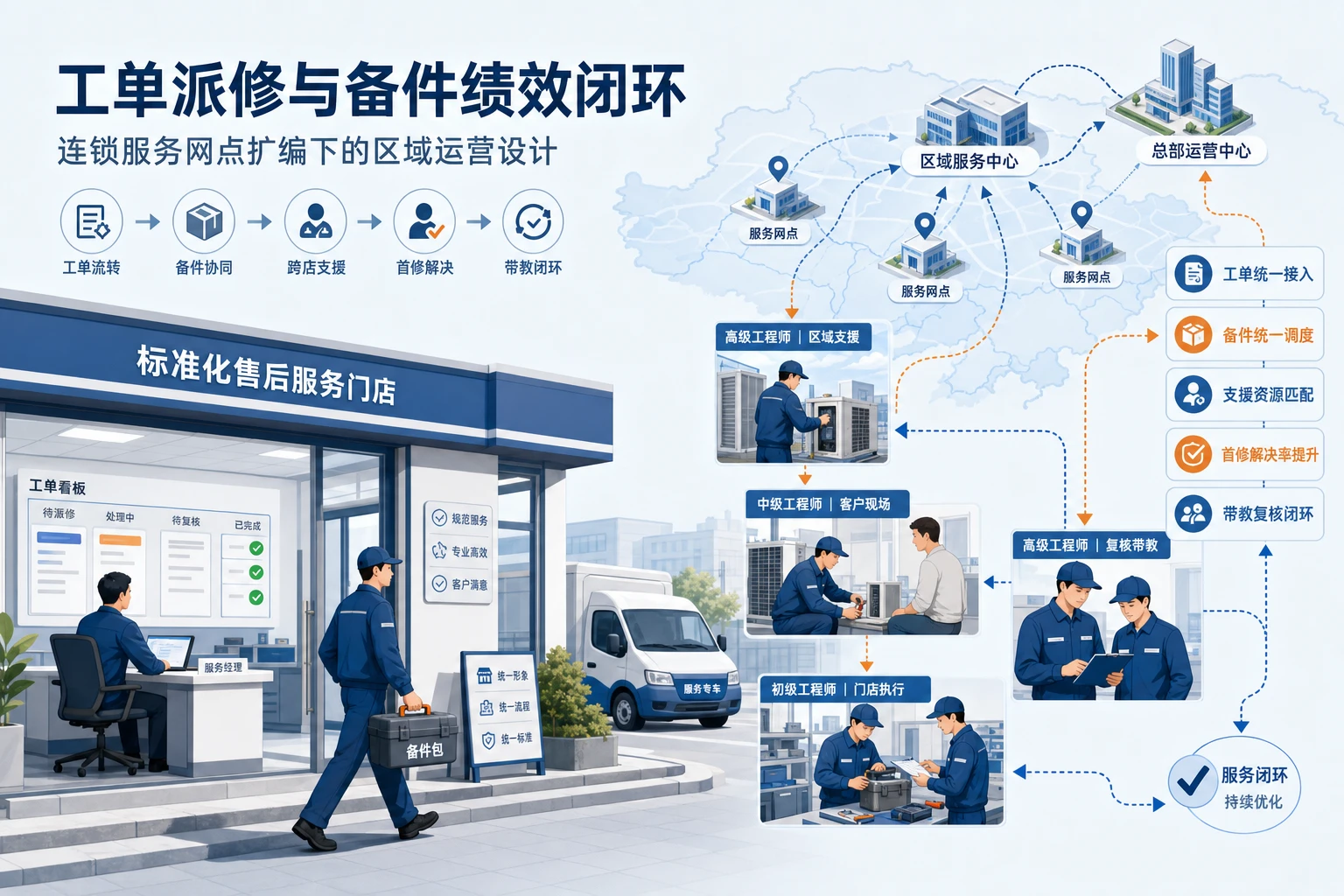 连锁服务网点扩编下工单派修与备件绩效闭环设计（2026年版）