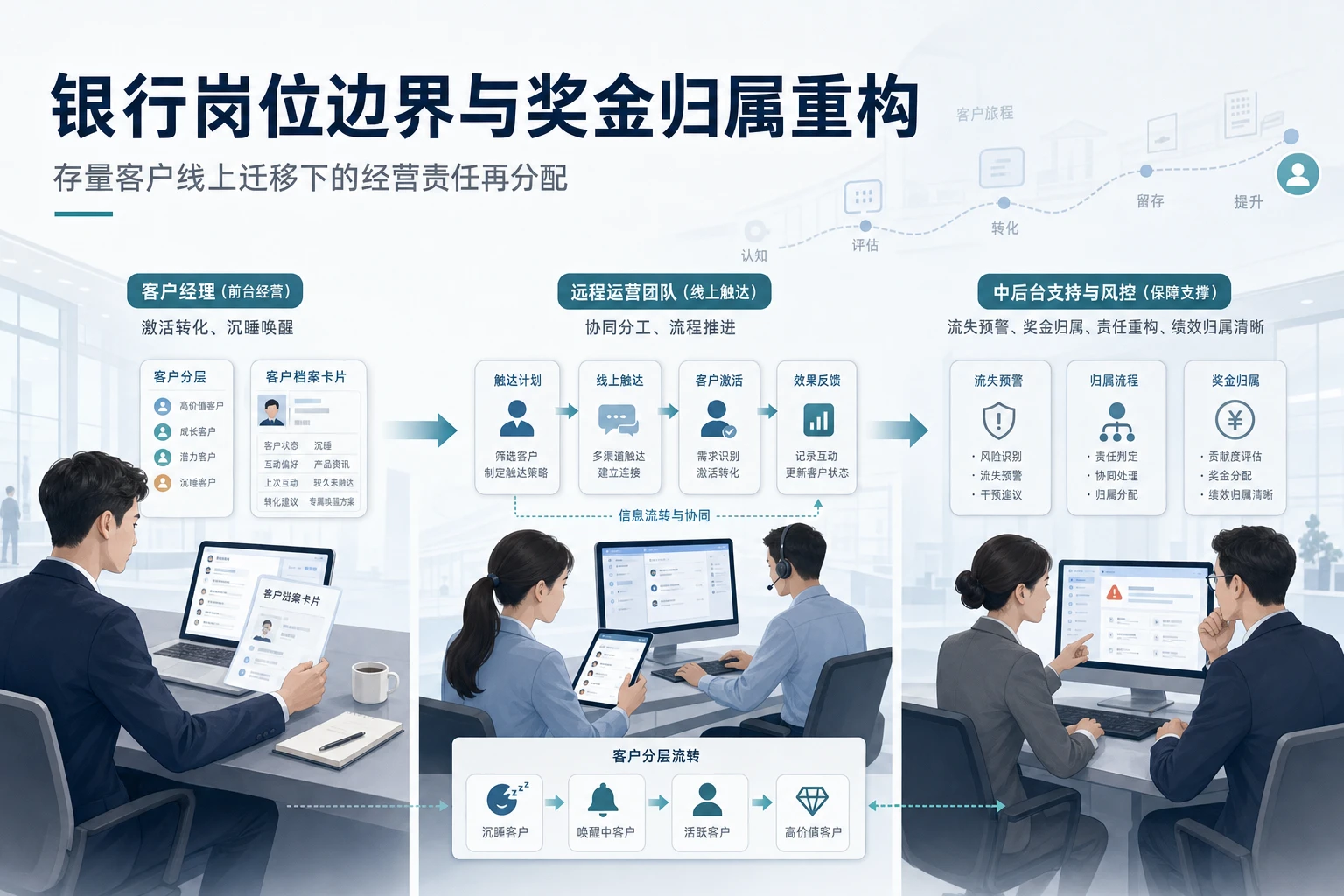 存量客户线上迁移下银行岗位边界与奖金归属重构