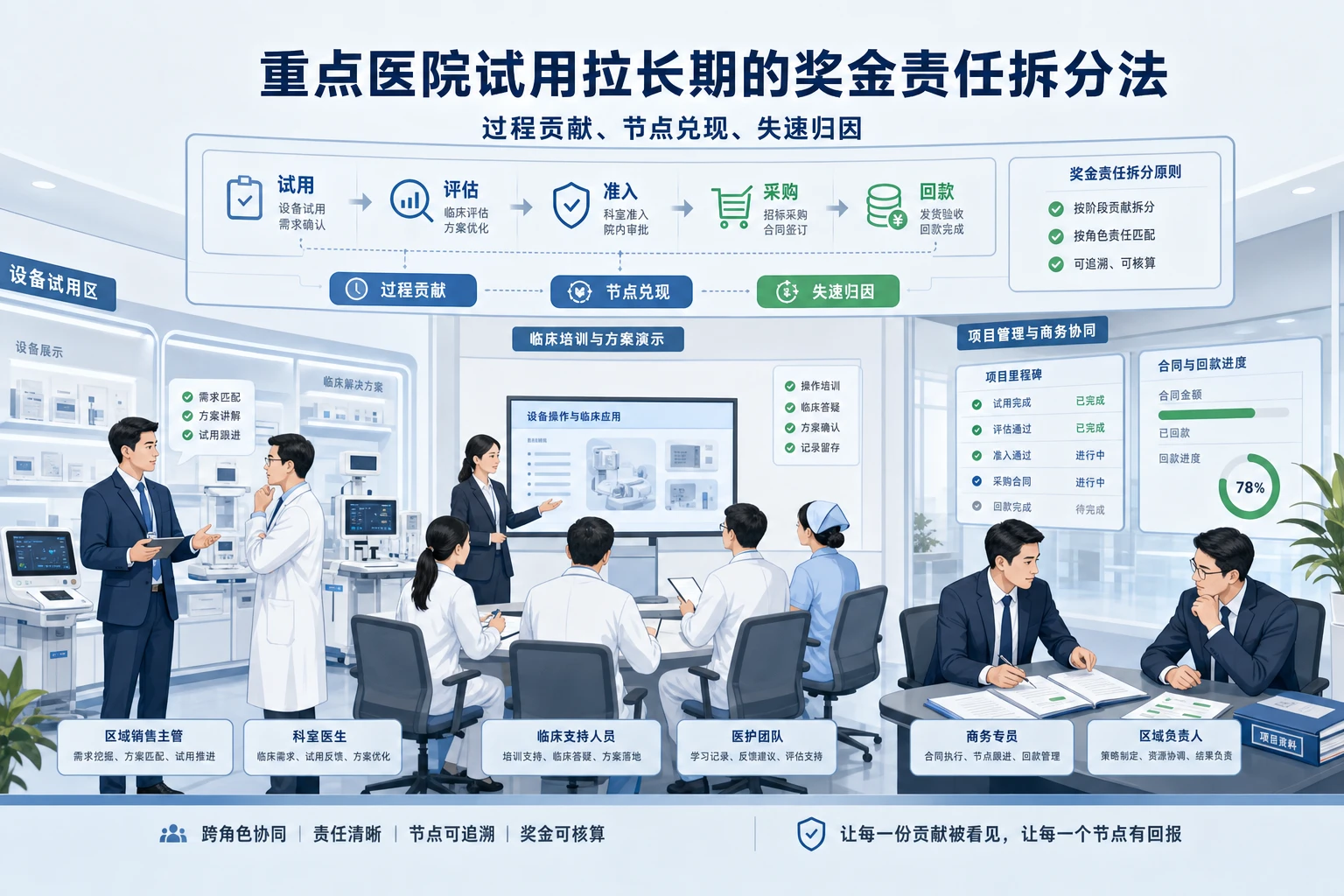 2026年医疗器械重点医院试用拉长期的奖金责任拆分法