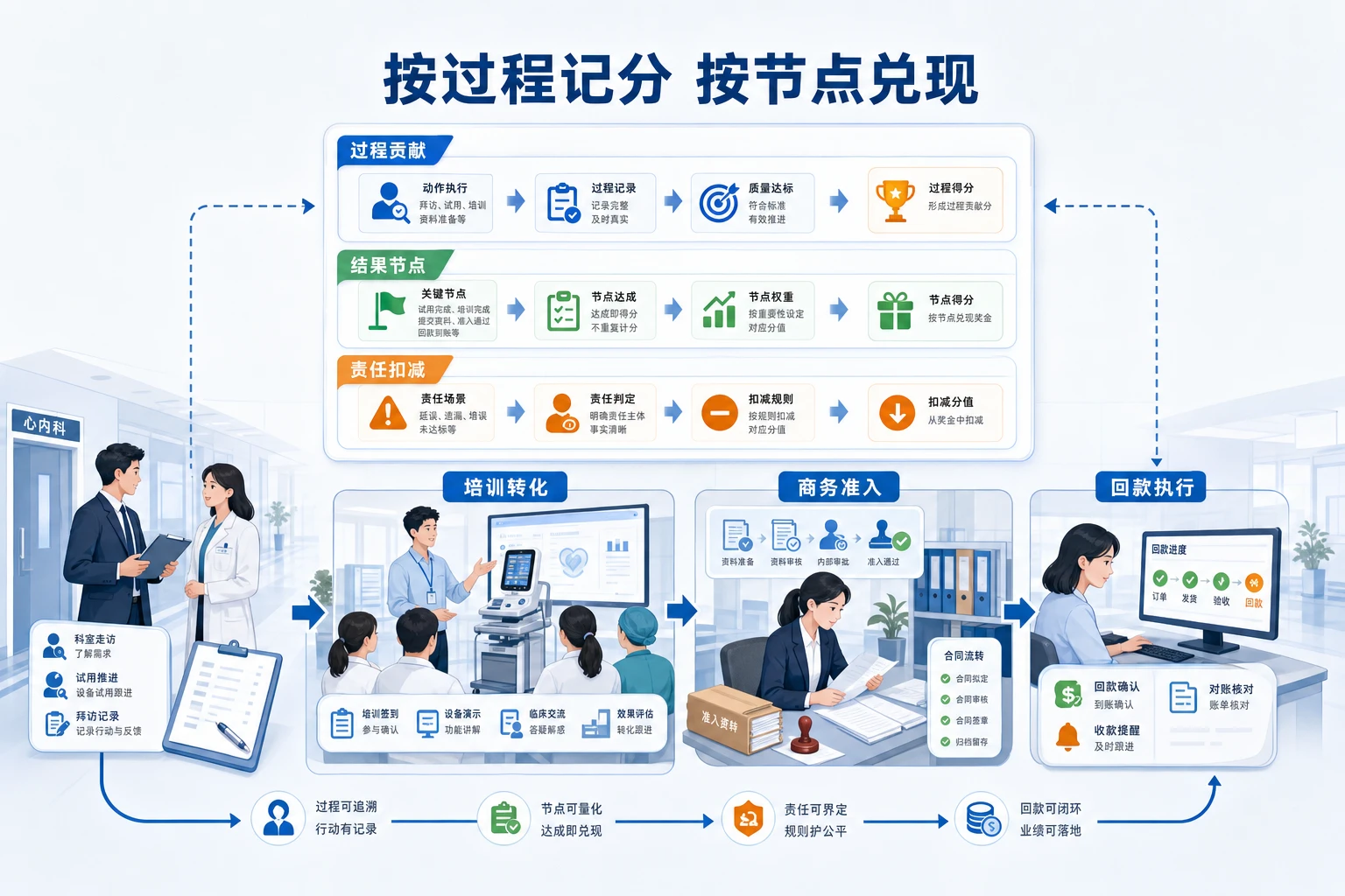 2026年医疗器械重点医院试用拉长期的奖金责任拆分法