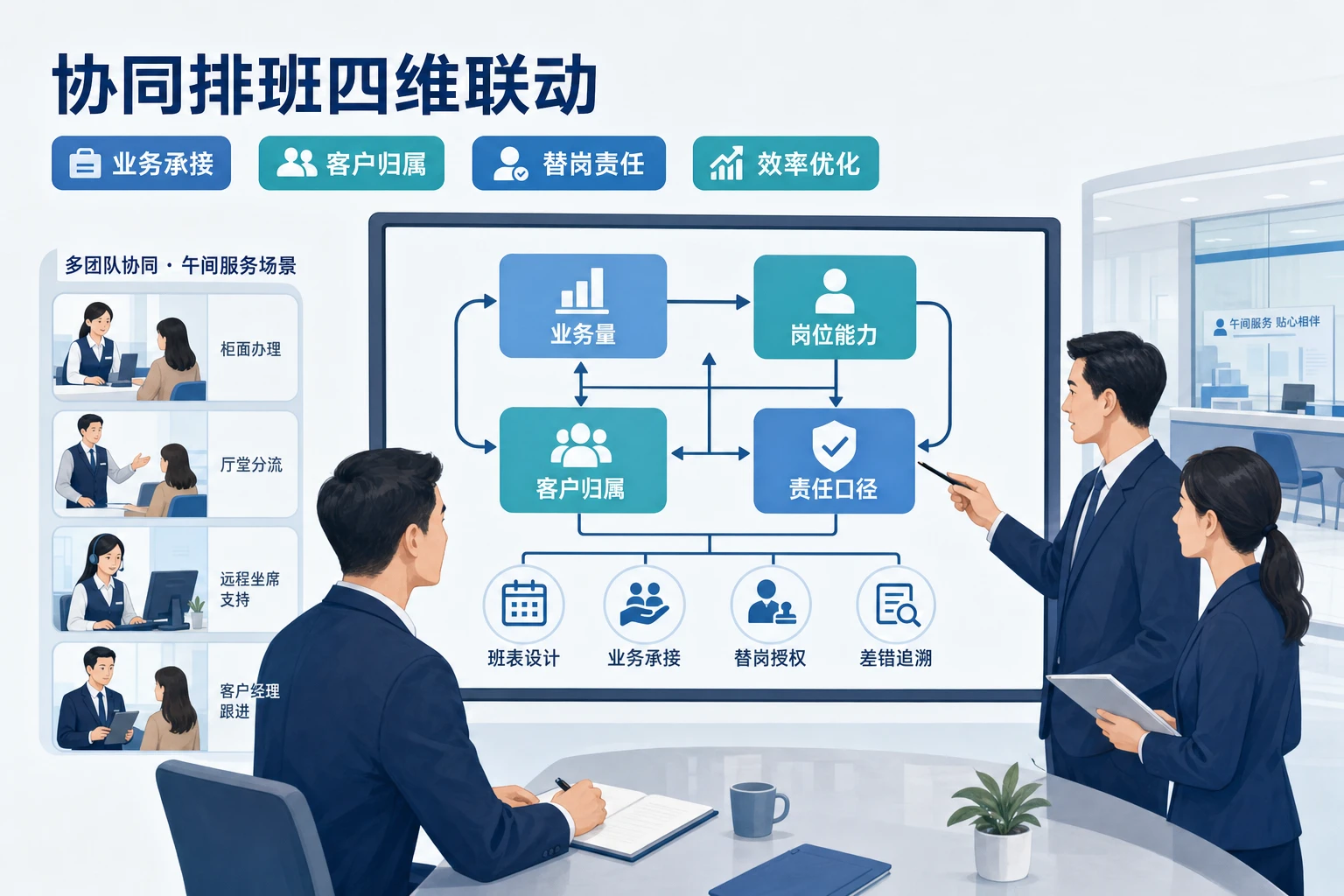 午间弹性服务下支行排班与客户归属协同机制（2026年版）