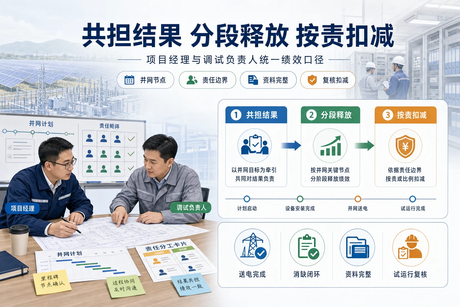 并网冲刺期光伏EPC节点激励与消缺闭环设计
