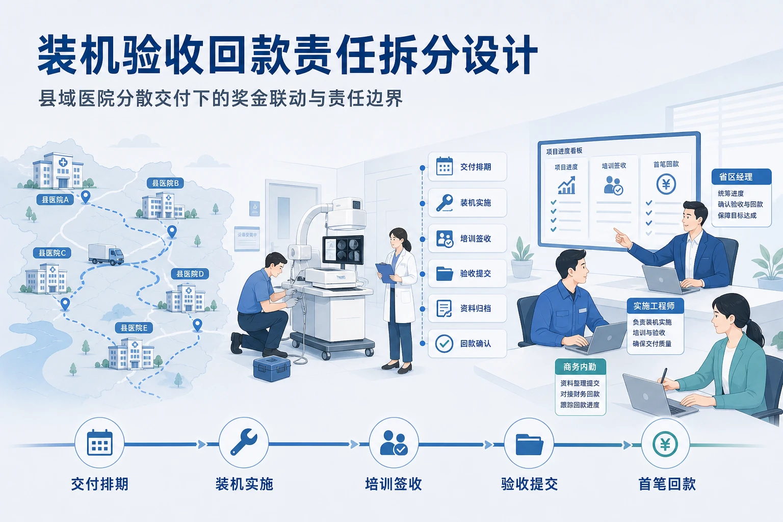 县域医院分散交付下装机验收回款责任拆分设计
