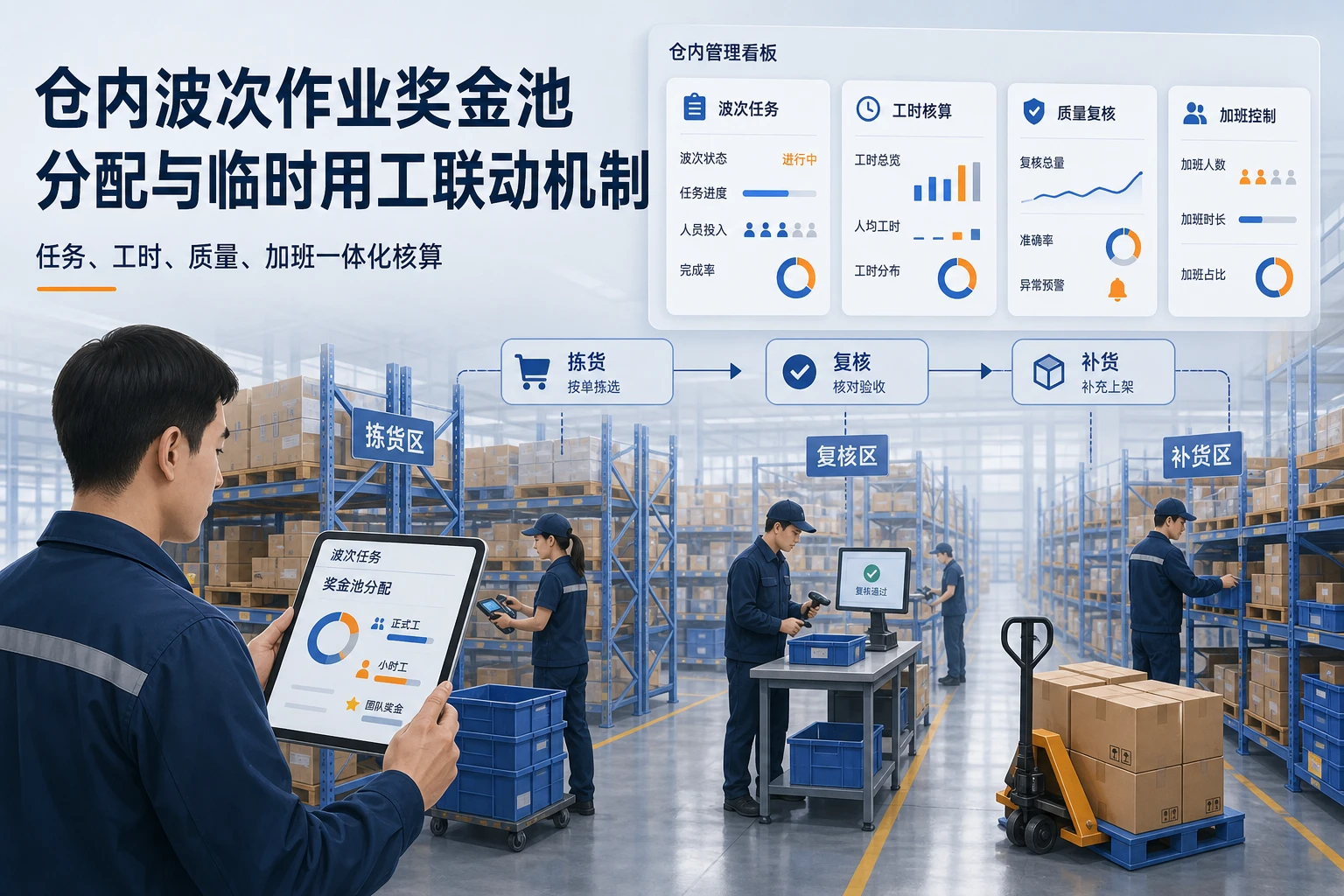 仓内波次作业奖金池分配与临时用工联动机制设计