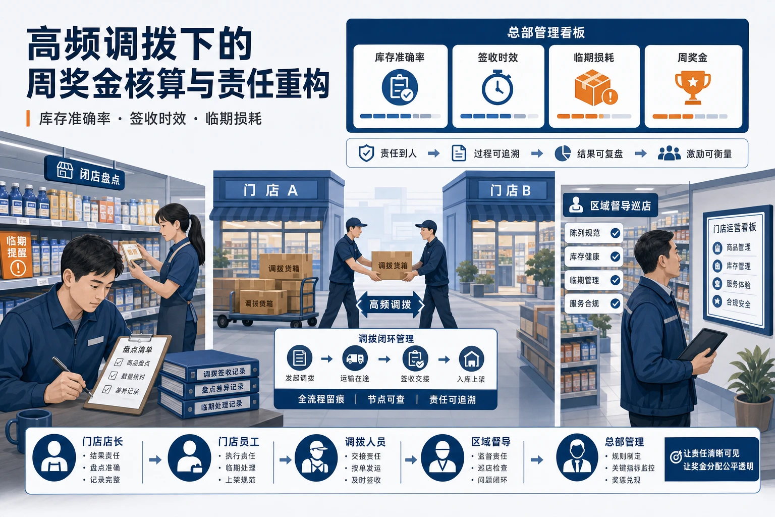 连锁门店高频调拨下周奖金核算与责任制重构（2026年版）