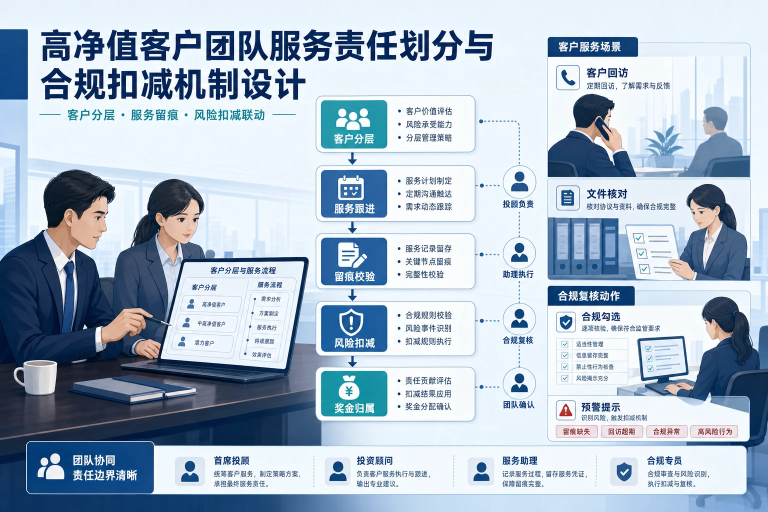 高净值客户团队服务责任划分与合规扣减机制设计