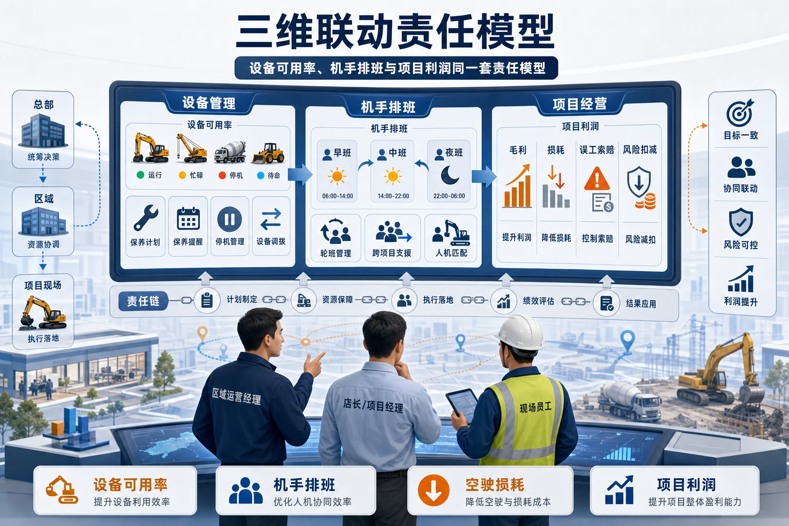 多工地共享机组下驻场项目责任与激励设计