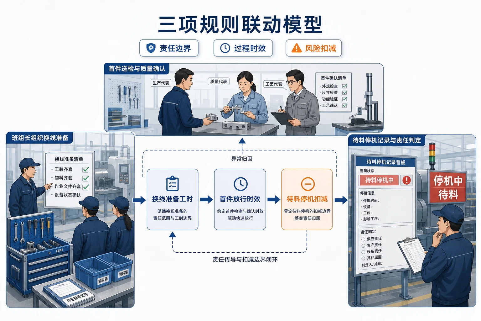 多品种小批量排产下换线准备与首件放行规则重设