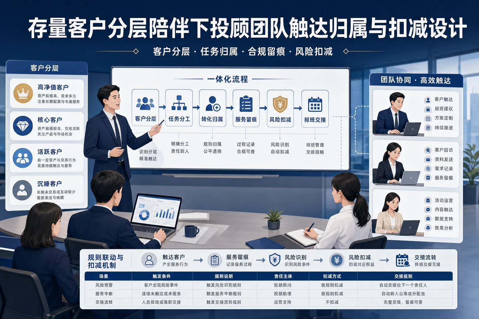 2026年存量客户分层陪伴下投顾团队触达归属与扣减设计