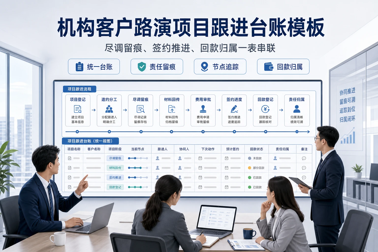 机构客户路演项目跟进台账模板与回款归属设计（2026年版）