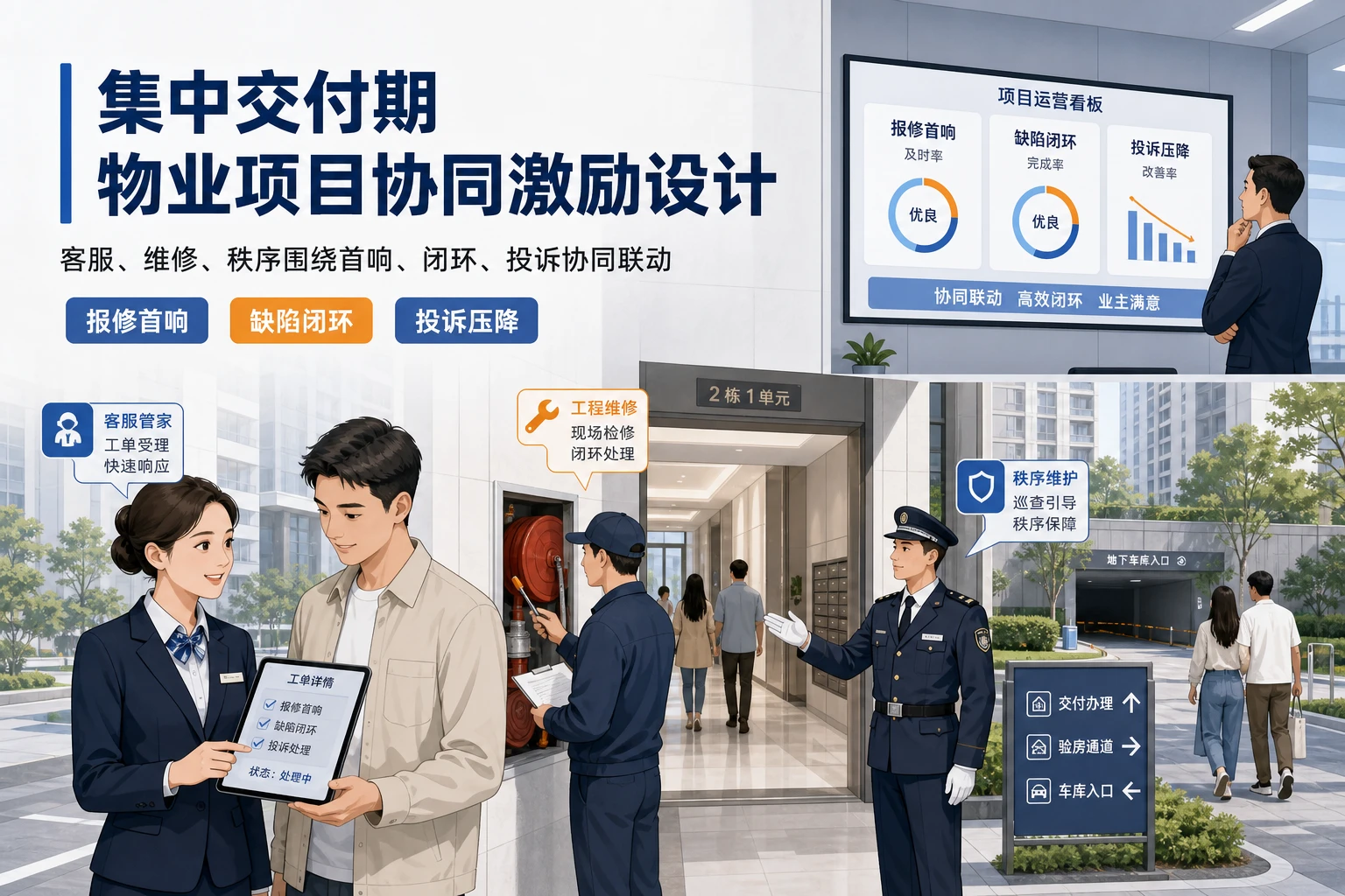 集中交付期物业项目客服维修秩序协同激励设计