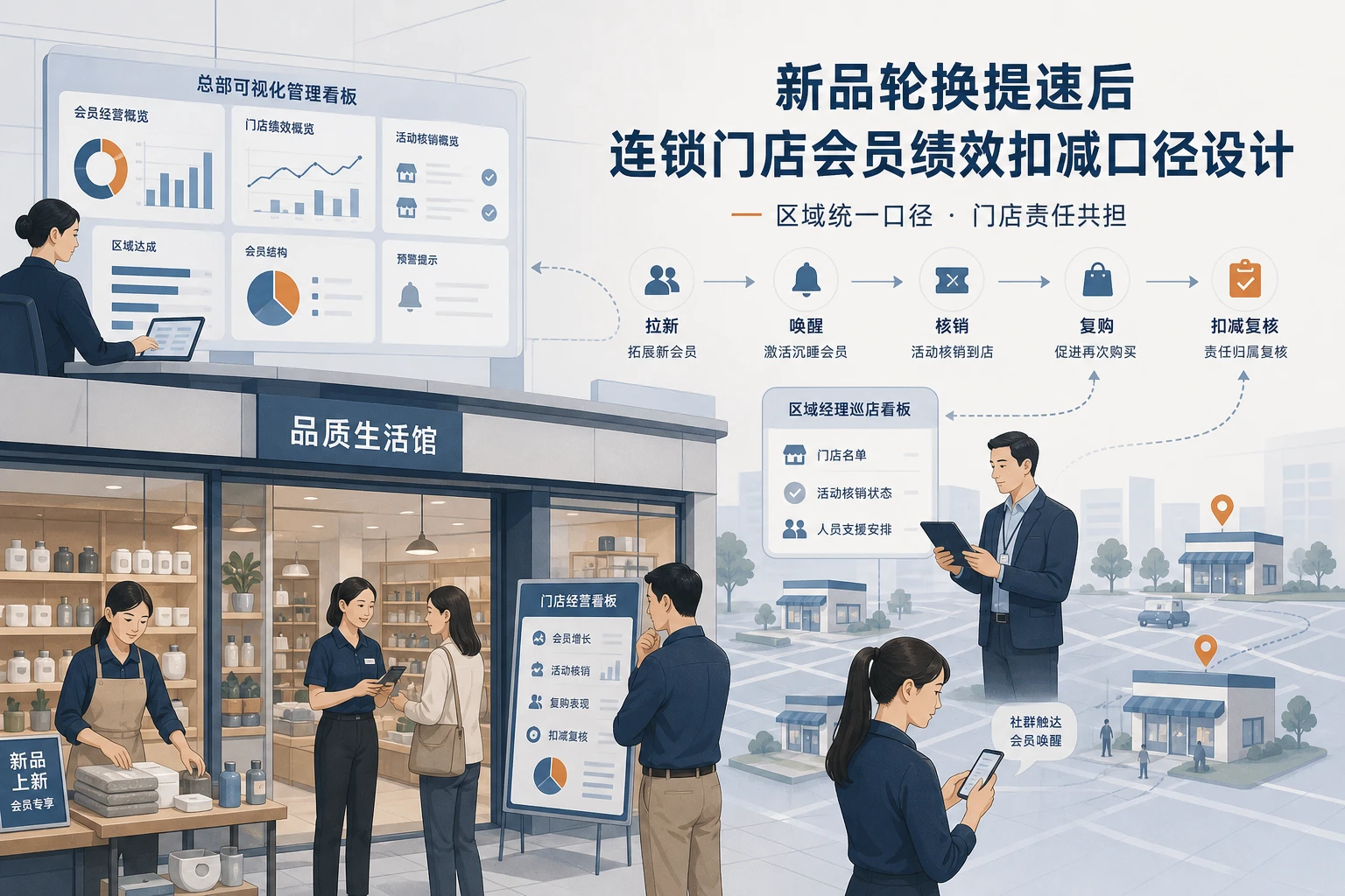 新品轮换提速后连锁门店会员绩效扣减口径设计