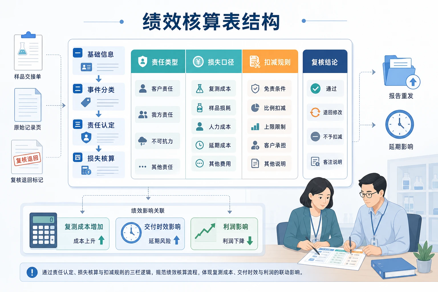 批次验收后实验室主管绩效核算表模板