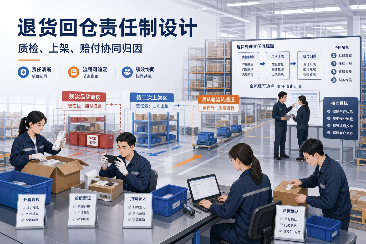 2026年大促退货回仓后质检上架赔付责任制设计