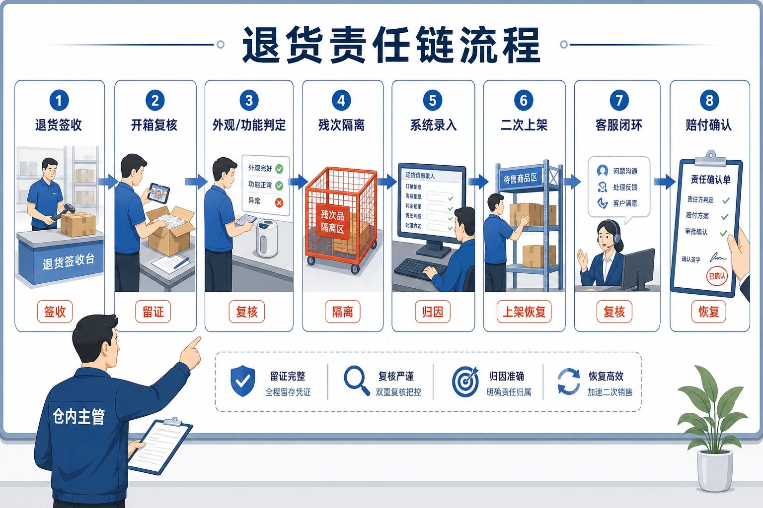 2026年大促退货回仓后质检上架赔付责任制设计
