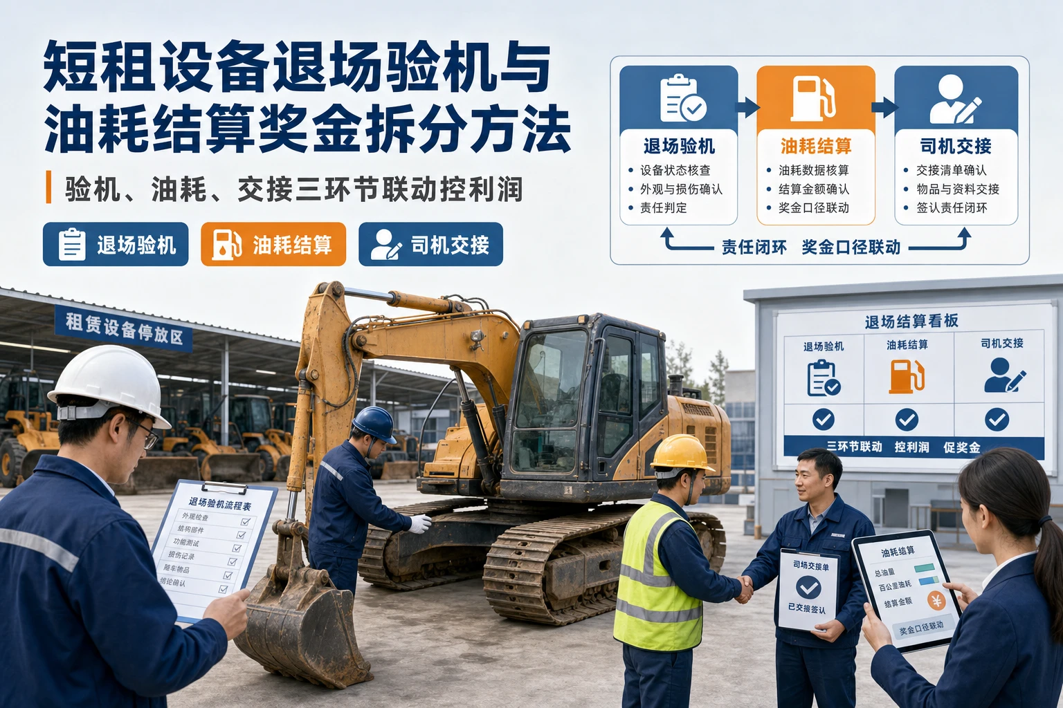 2026年短租设备退场验机与油耗结算奖金拆分方法