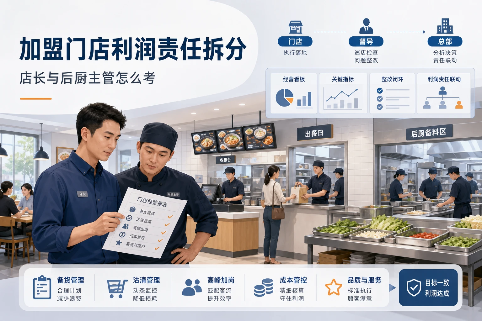 连锁餐饮加盟门店利润责任拆分：店长与后厨主管怎么考（2026年版）