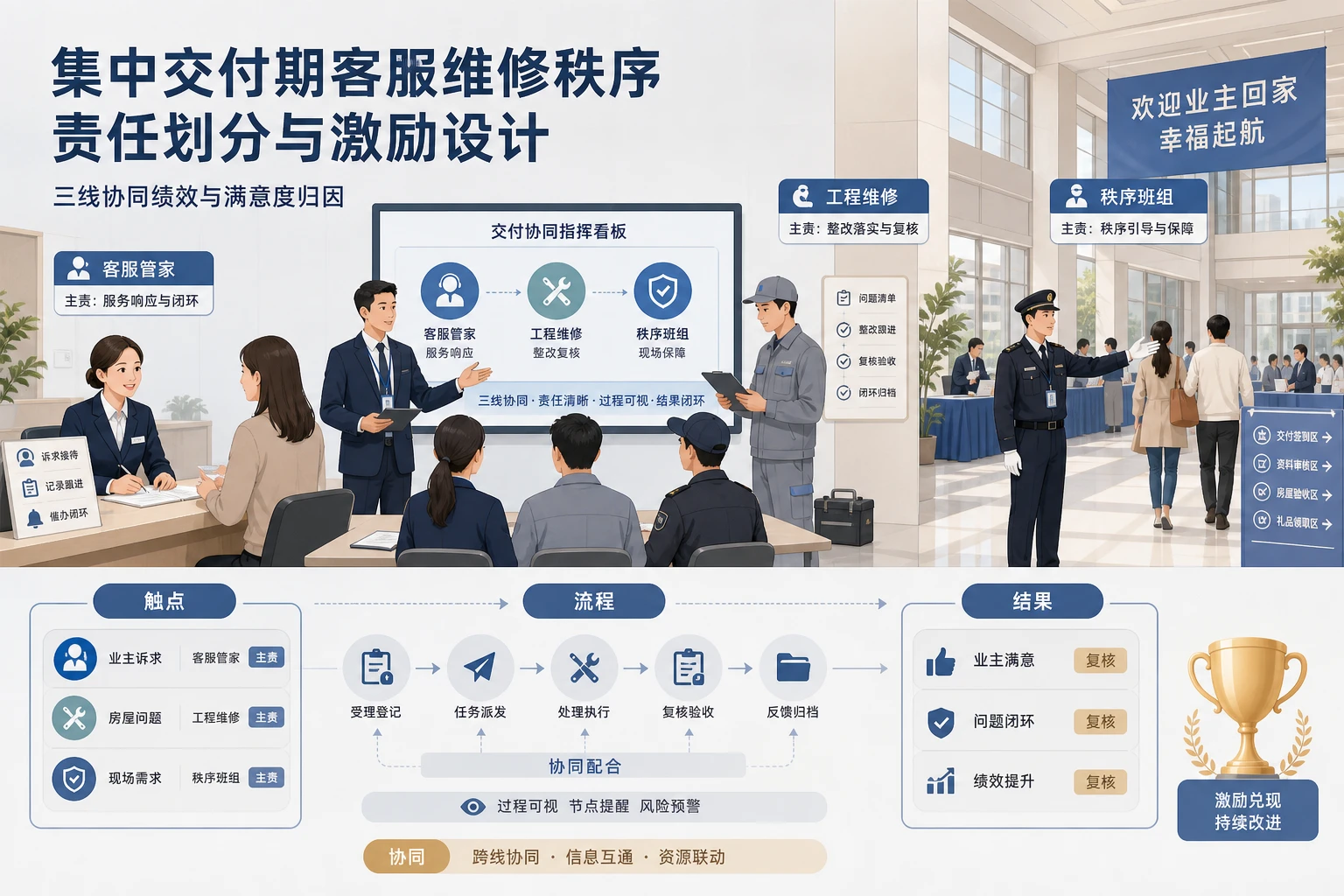 集中交付期客服维修秩序责任划分与激励设计