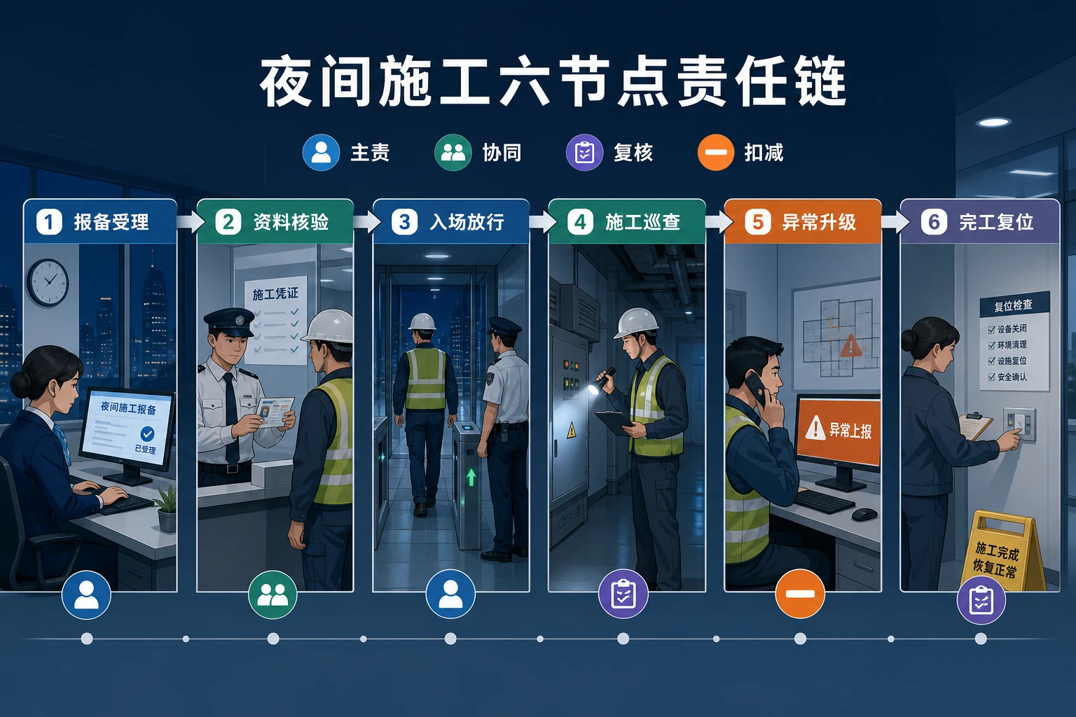 商务楼夜间施工增多后夜班责任与扣减机制设计