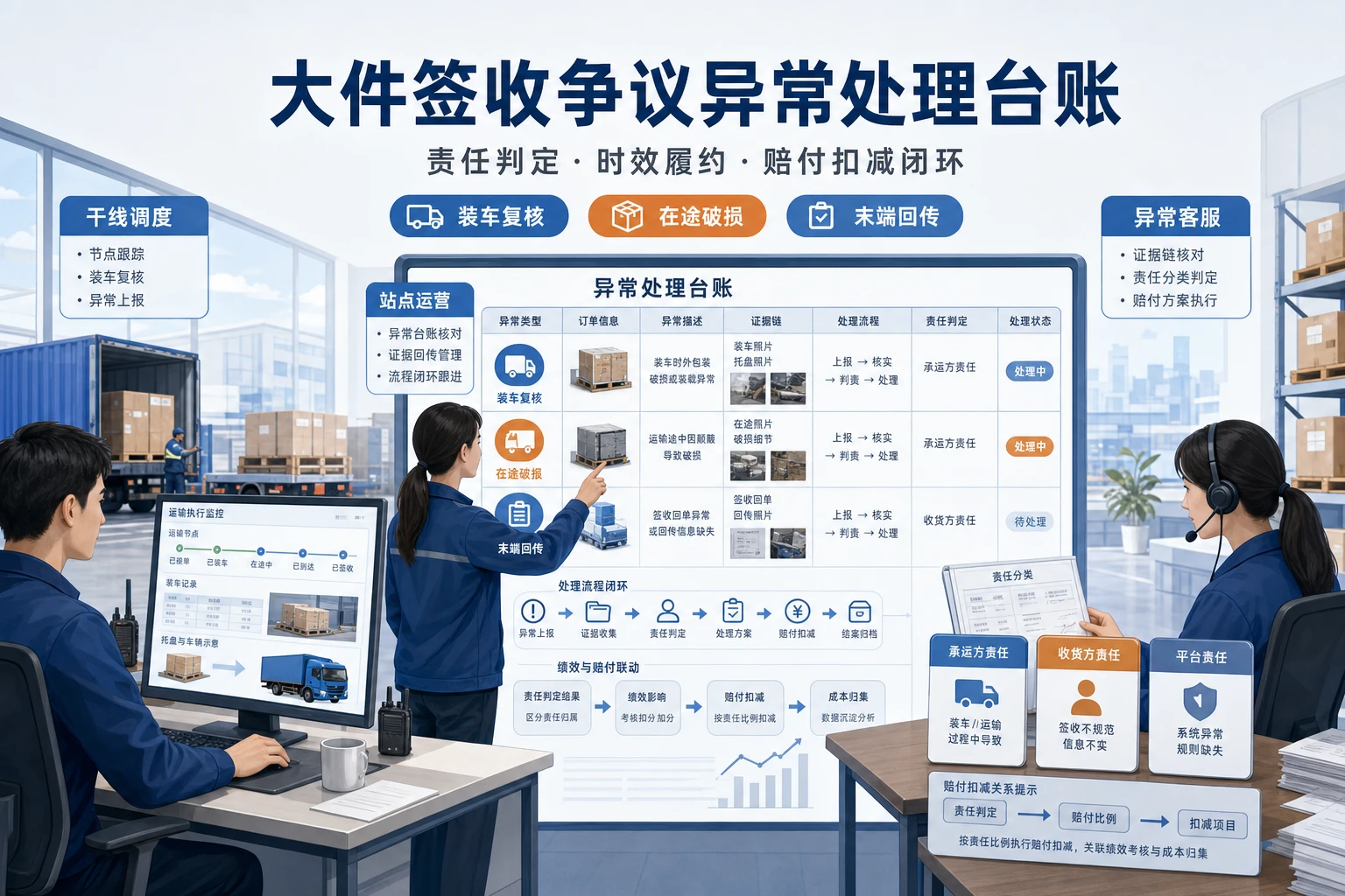 大件签收争议异常处理台账模板与责任扣减方法