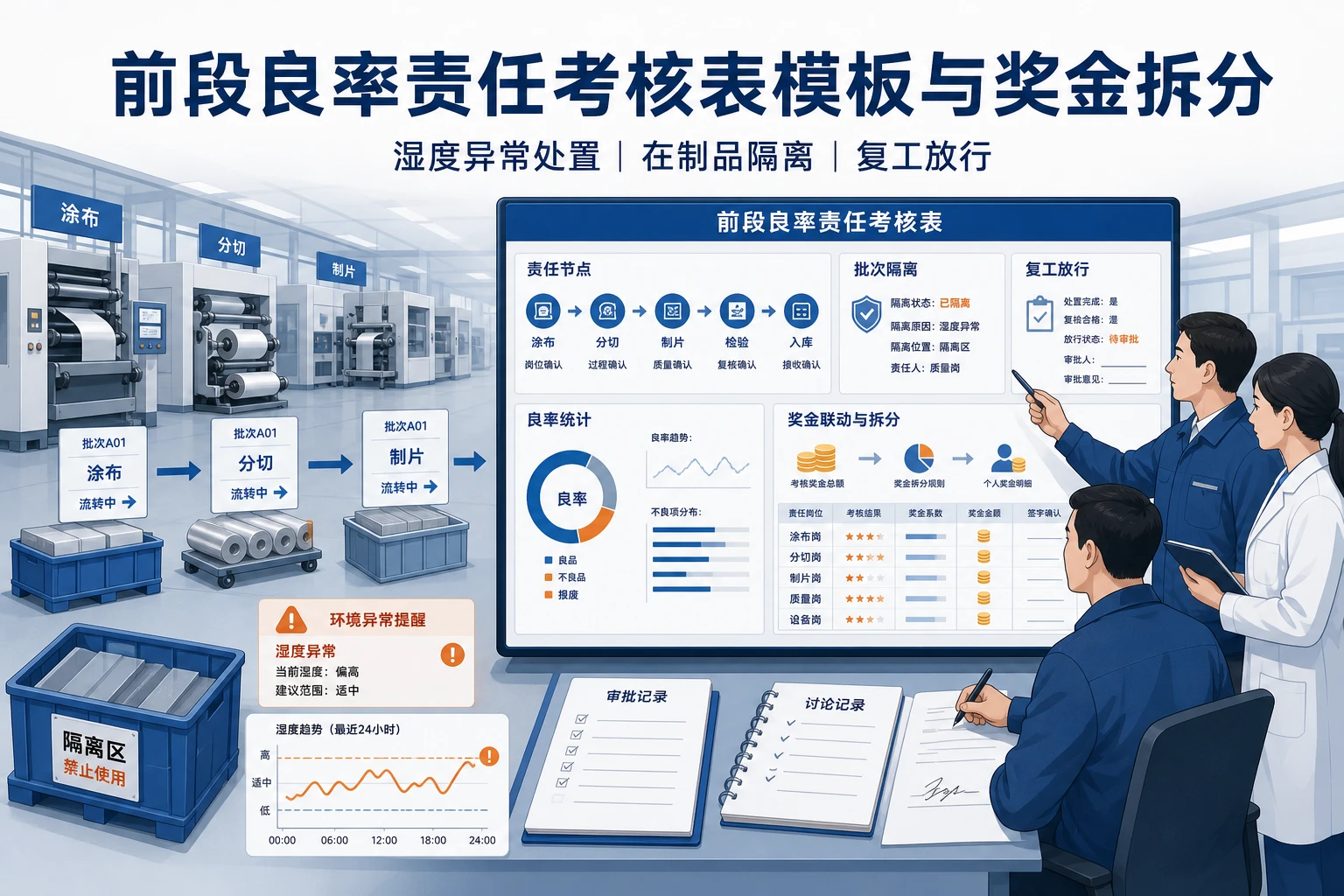 2026年湿度窗口收紧后前段良率责任考核表模板与奖金拆分