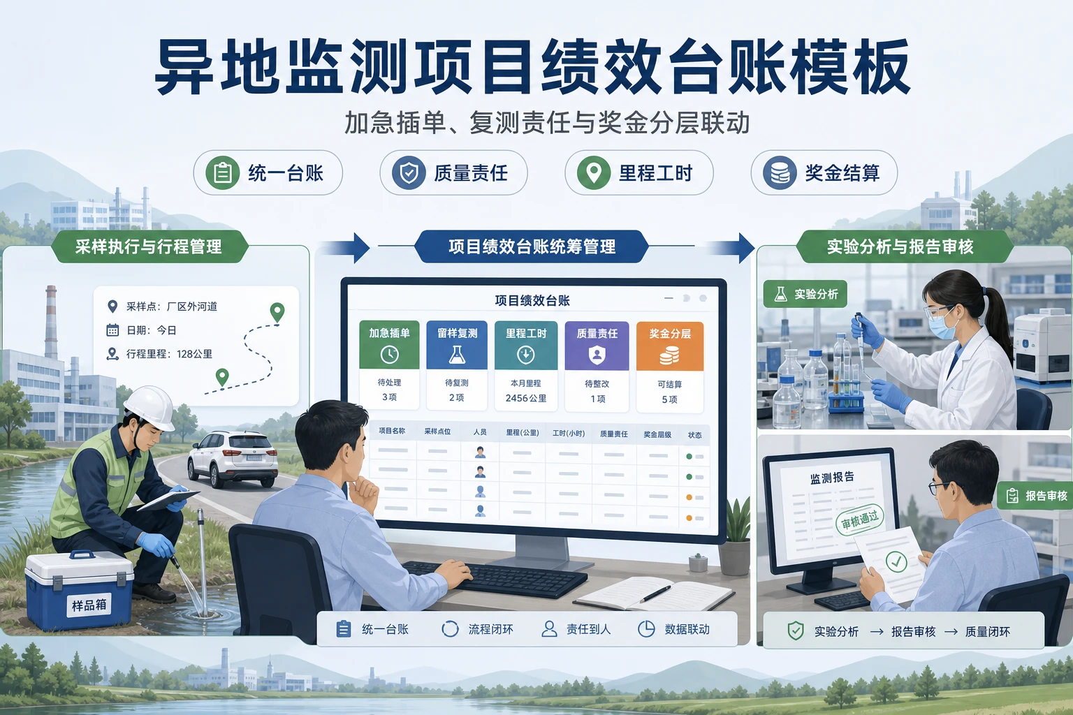 异地监测项目绩效台账模板：加急插单与复测责任联动（2026年版）