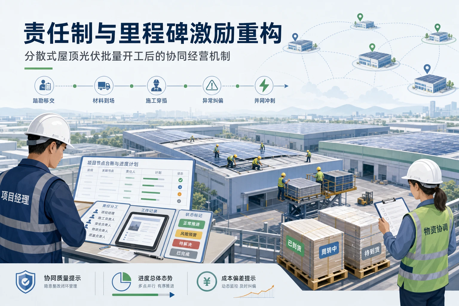 2026年分散式屋顶光伏批量开工后的责任制与里程碑激励重构