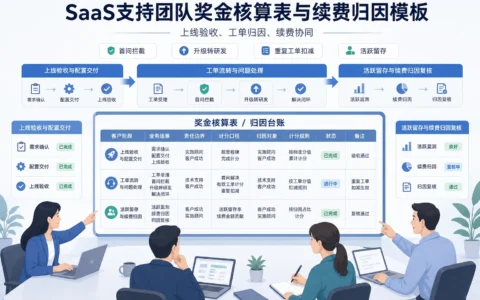 SaaS支持团队奖金核算表模板：首问拦截、转研发与续费归因（2026年版）