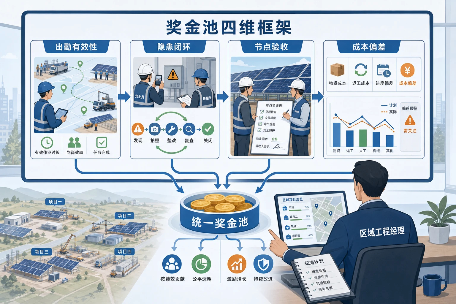 2026年县域多点施工下光伏EPC奖金池口径设计